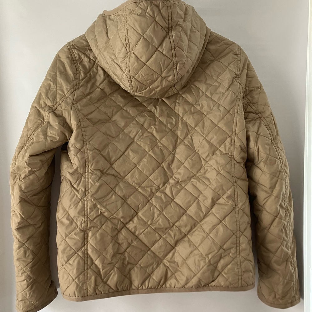 Uniqlo quilted beige gold jacket hood size xs